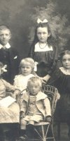 Joseph Herbert & Mary Florence (James) Ford family L-R back  Joseph Victor (Victor), Florence Ruby (Ruby), Front Myrtle Eliza, Ivy Jane, Caroline May & Henry William